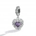 Talisman argint Purple Vintage Heart